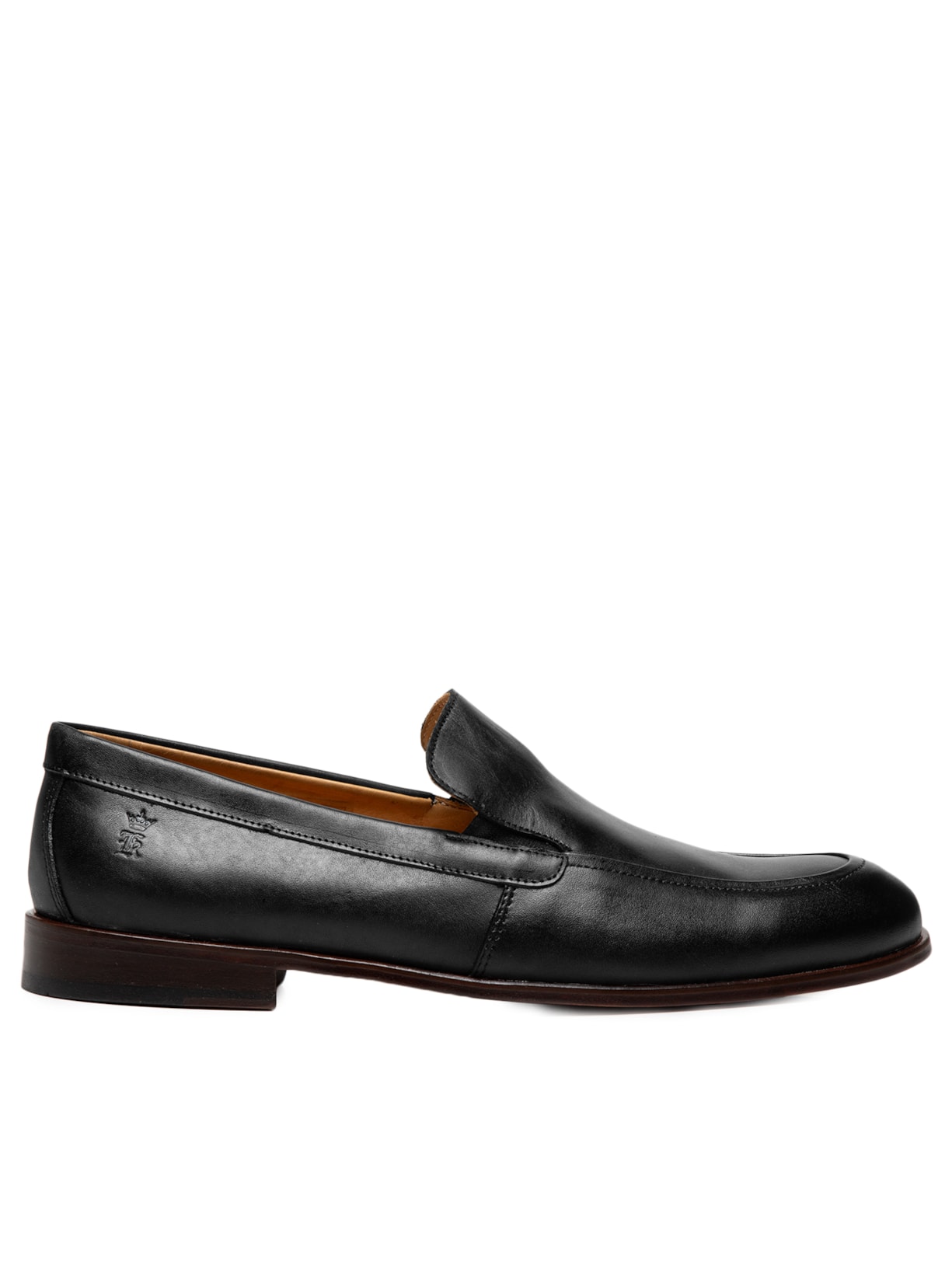 Sapato Masculino Mocassim Em Couro Liso - Preto