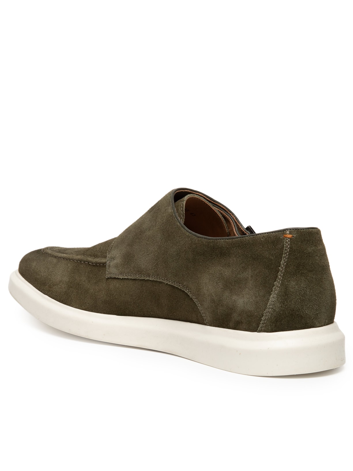 Sapato Masculino Monk Strap Em Couro Camurça Verde '2 Essential