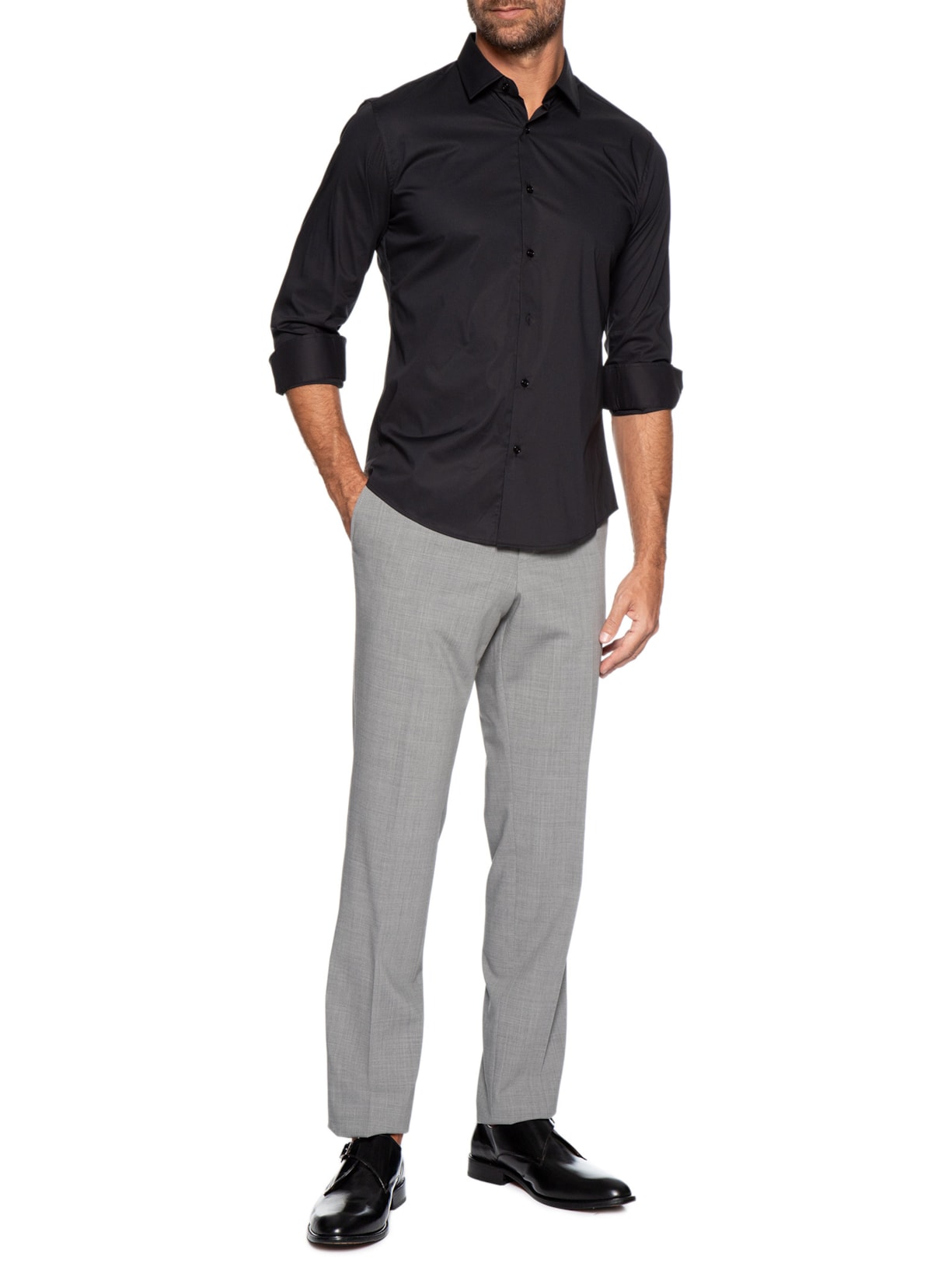 Sapato Masculino Monk Strap Em Couro Legítimo Preto '2 Essential