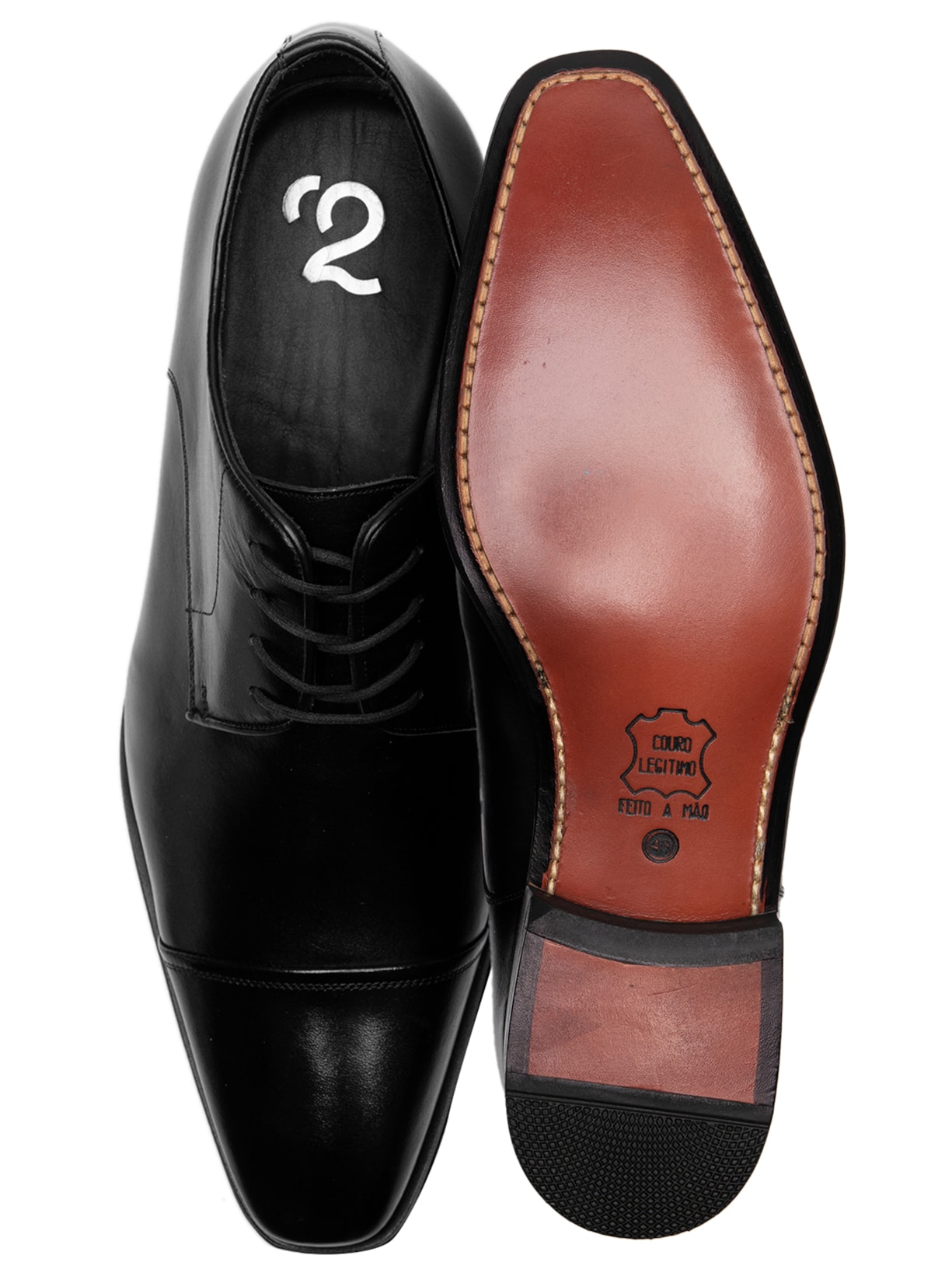 Sapato Masculino Oxford Couro Preto '2 Essential