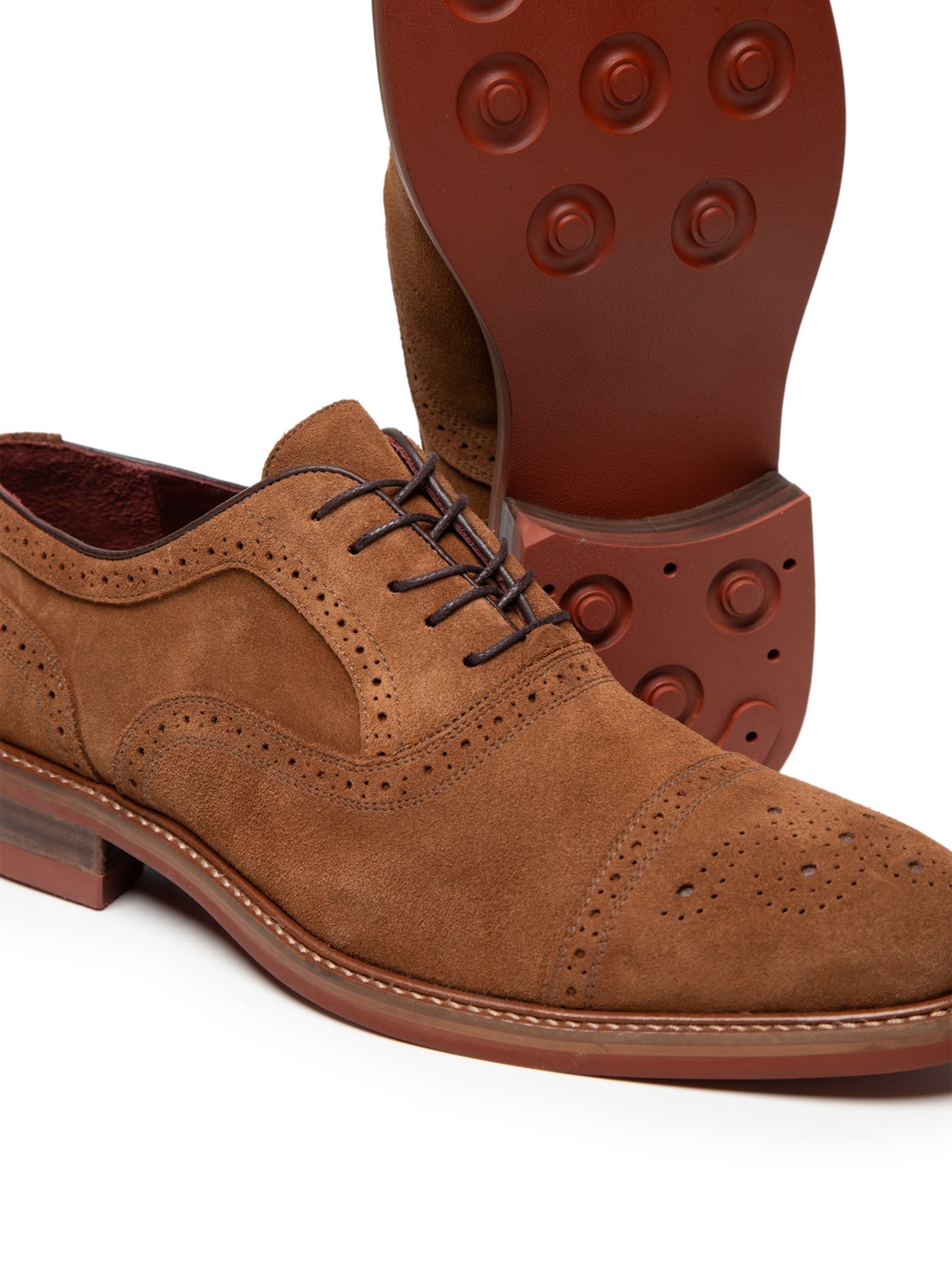 Essential Sapato Masculino Oxford Em Camurça Marrom