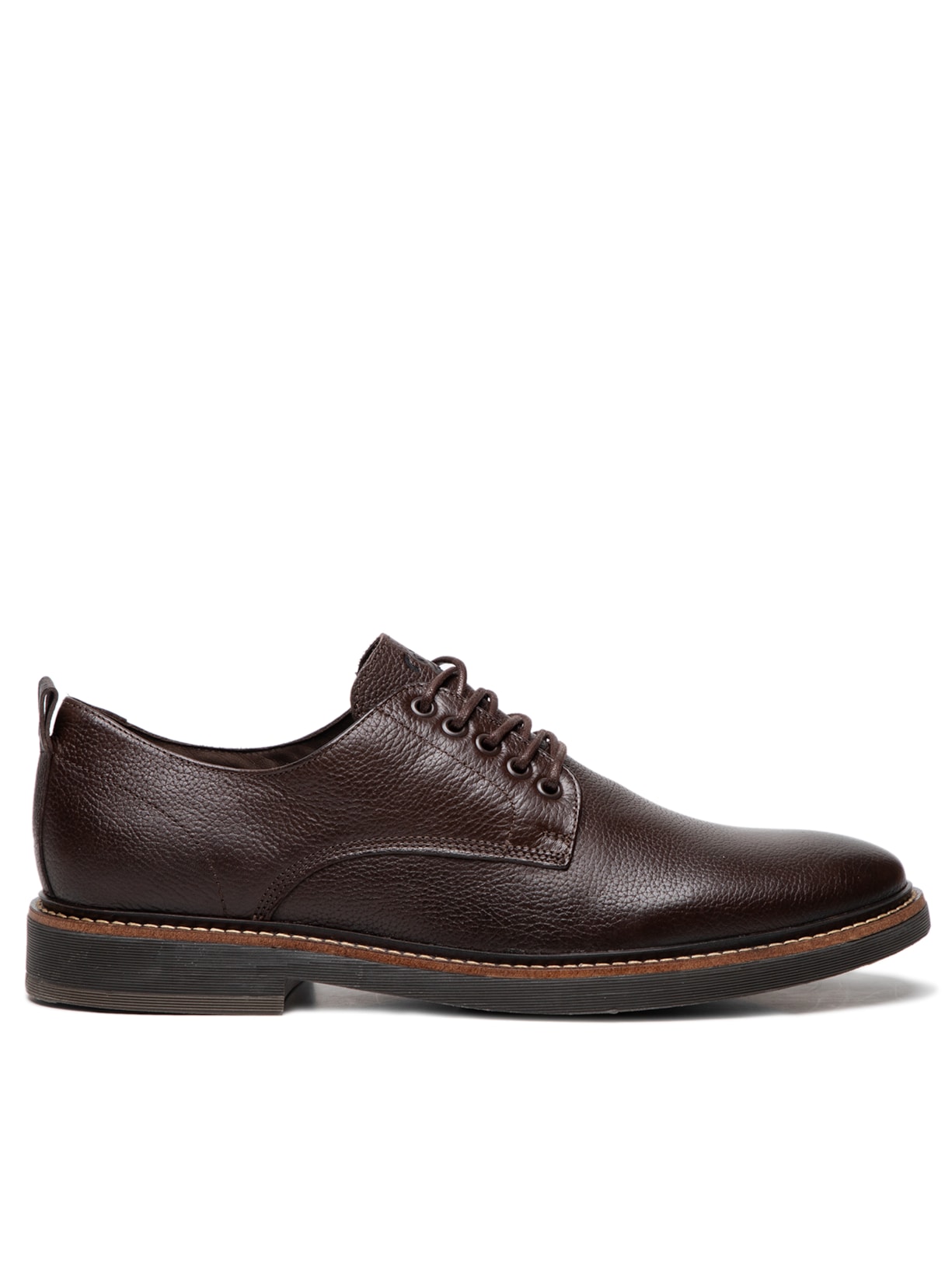 Sapato Masculino Oxford Em Couro - Marrom