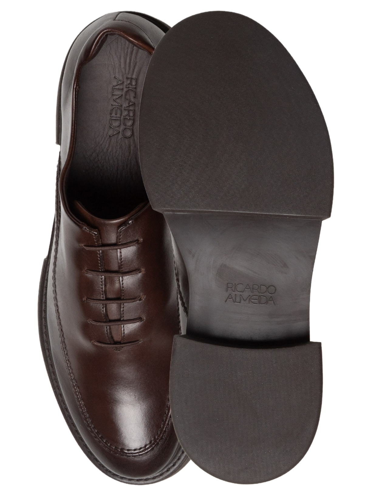 Sapato Masculino Oxford Sola Block Couro Liso Marrom Ricardo Almeida