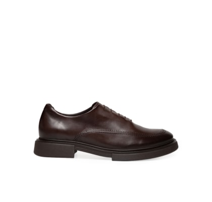 Sapato Masculino Oxford Sola Block Couro Liso - Marrom