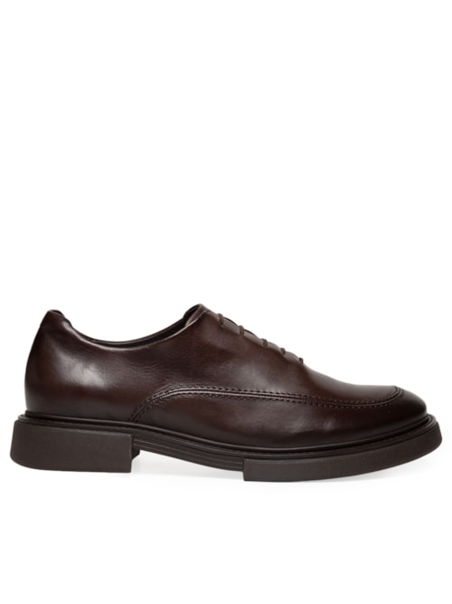 Sapato Masculino Oxford Sola Block Couro Liso – Marrom