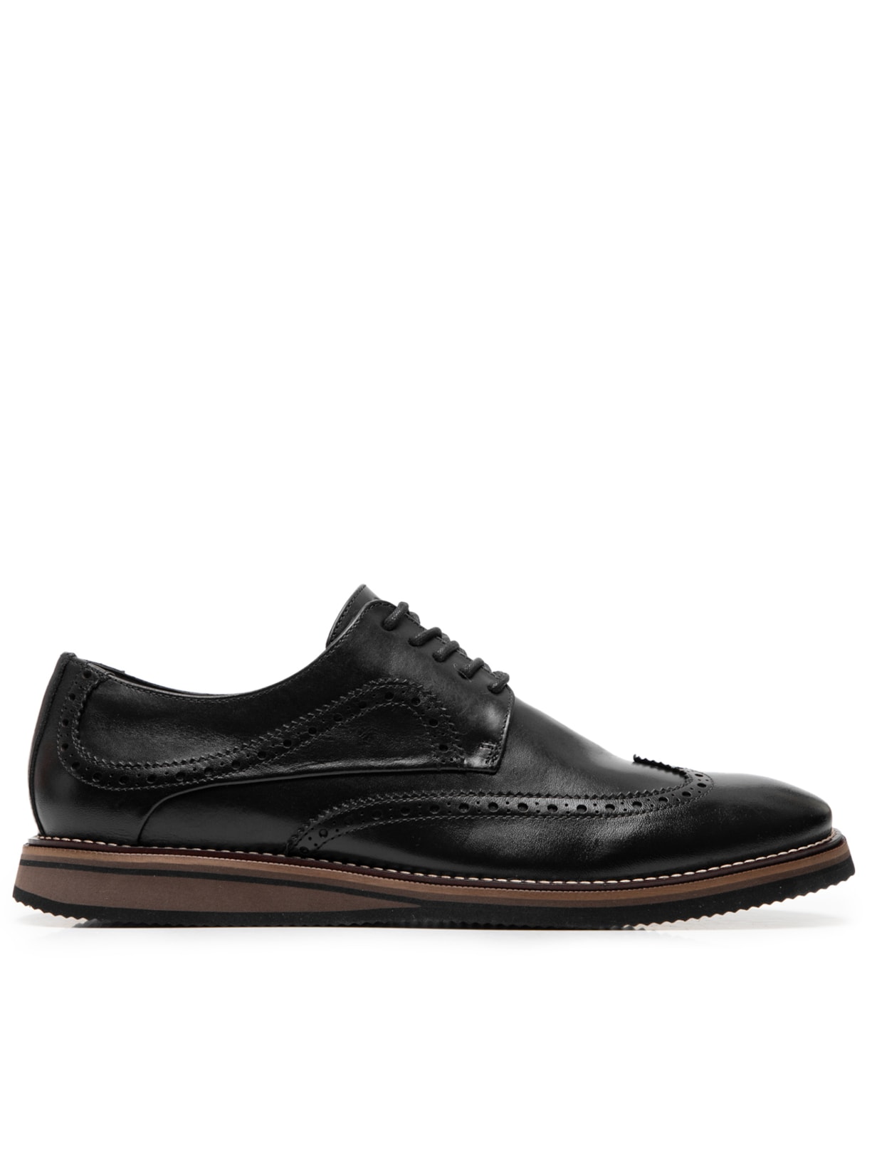 Sapato Masculino Oxford Solado Reto Couro - Preto