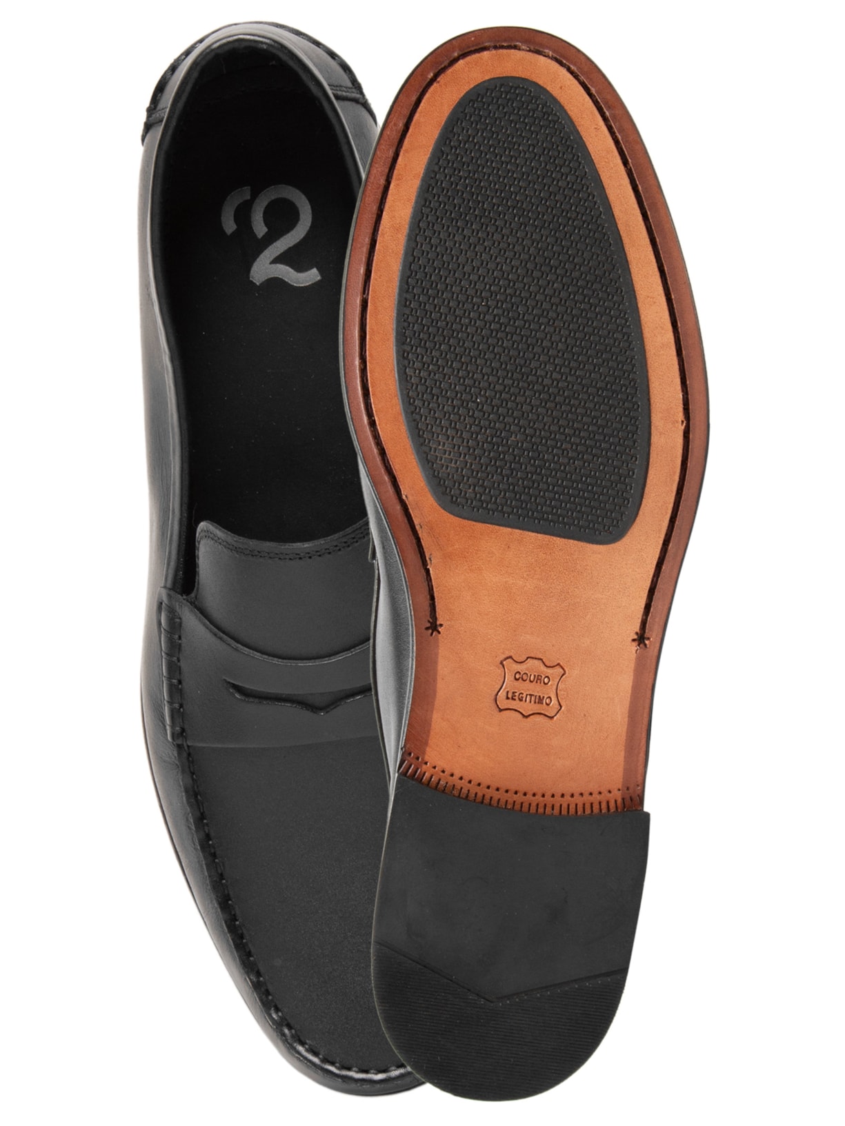 Sapato Masculino Penny Loafer Couro Legítimo Preto '2 Essential