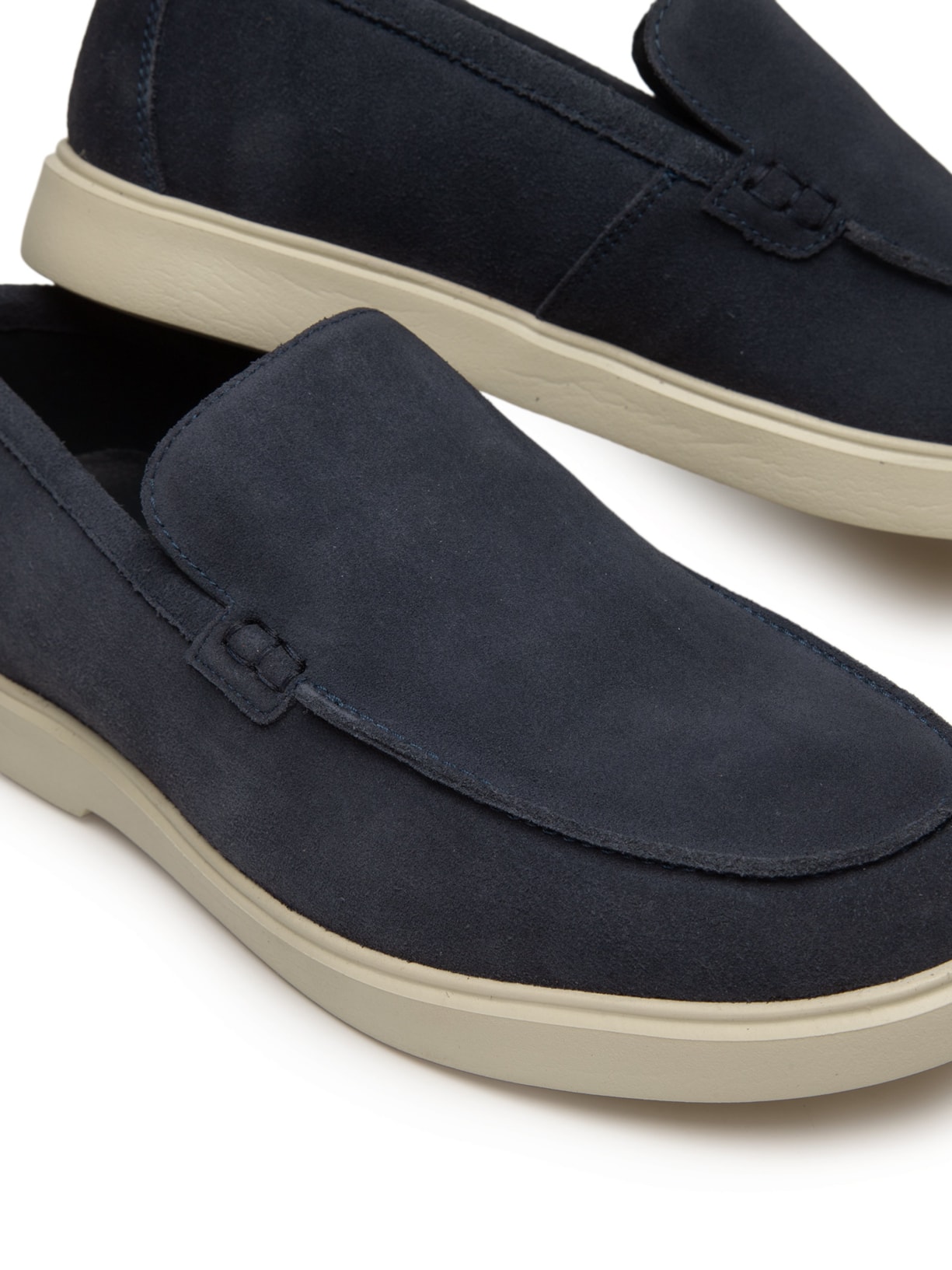 Sapato Masculino Slipper Em Couro Suede Azul '2 Essential