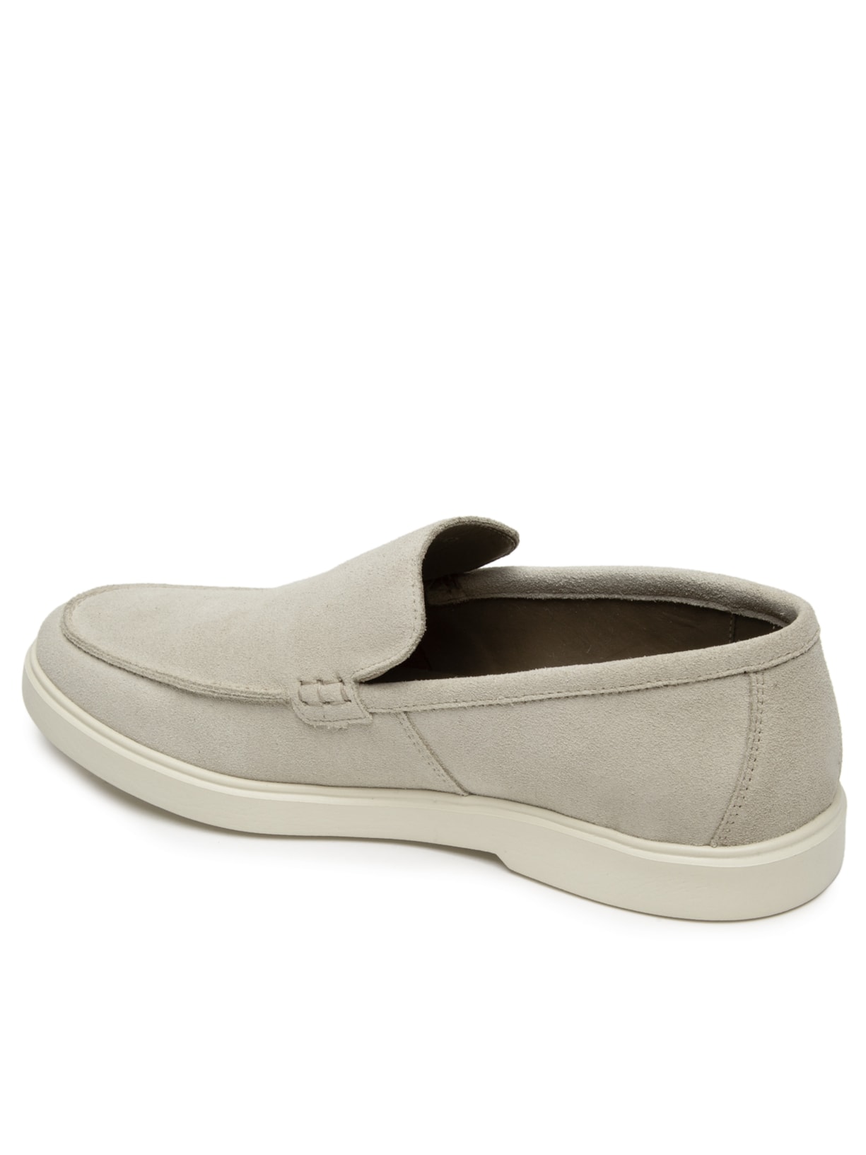 Sapato Masculino Slipper Em Couro Suede Branco '2 Essential
