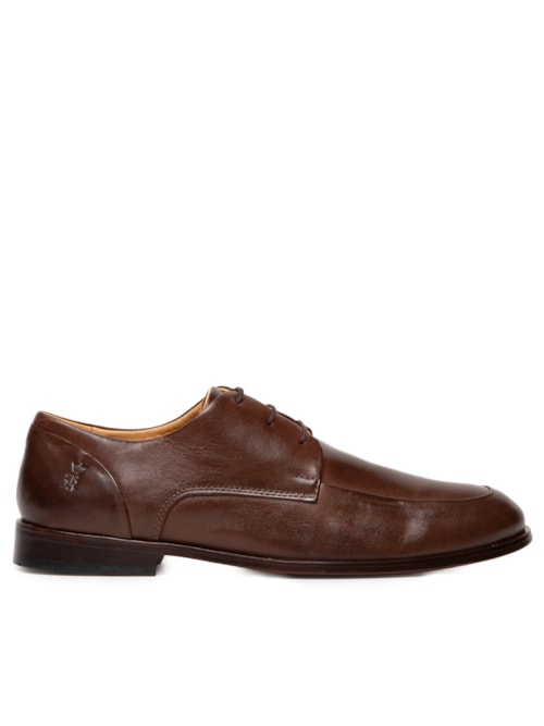 Sapato Masculino Social Com Cadarço Couro - Marrom
