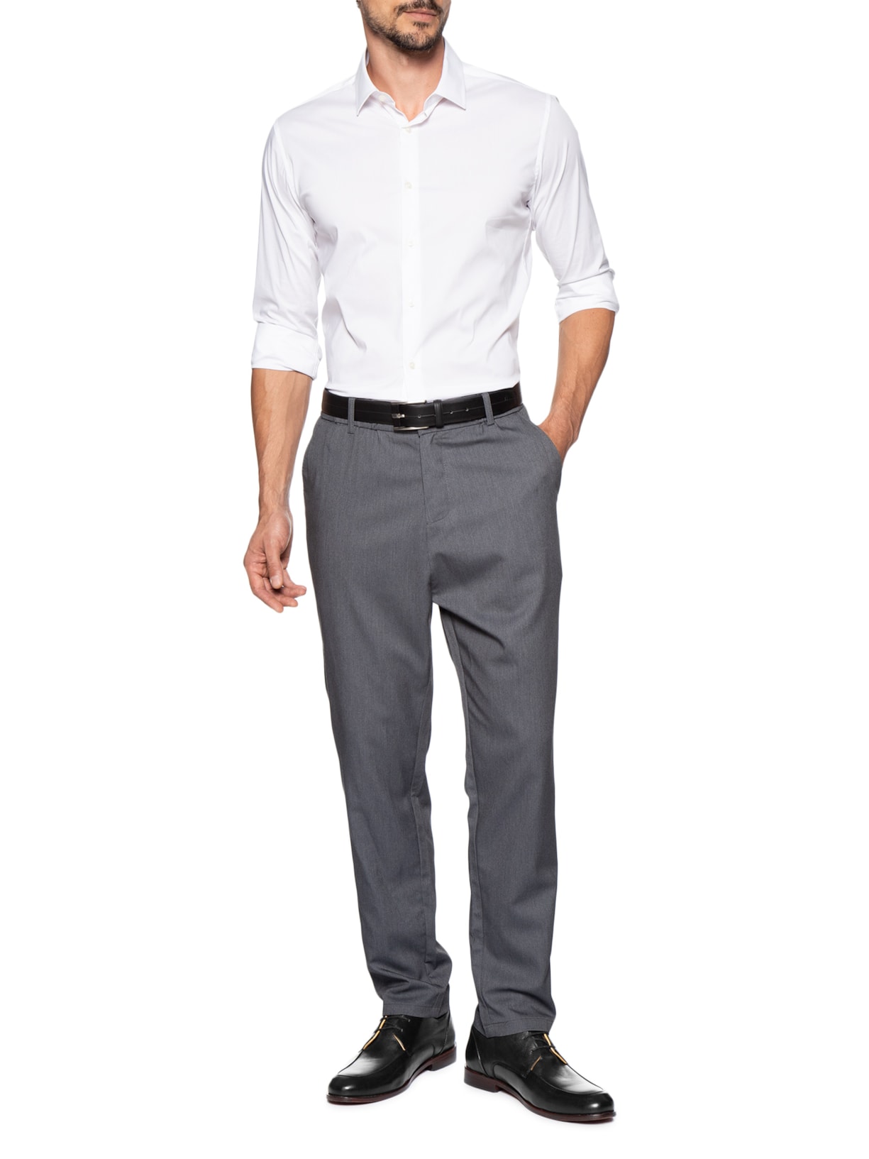 Sapato Masculino Social Com Cadarço Couro Preto Sergio K