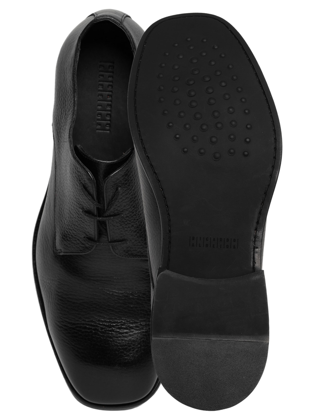 Sapato Masculino Social Comfy Recorte Costura Block Couro Floater Preto Ricardo Almeida