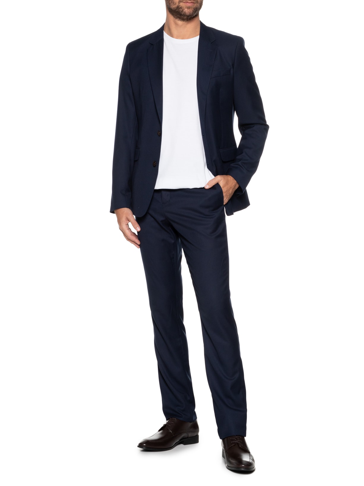 Sapato Masculino Social Oxford Recorte Em Couro Marrom '2 Essential