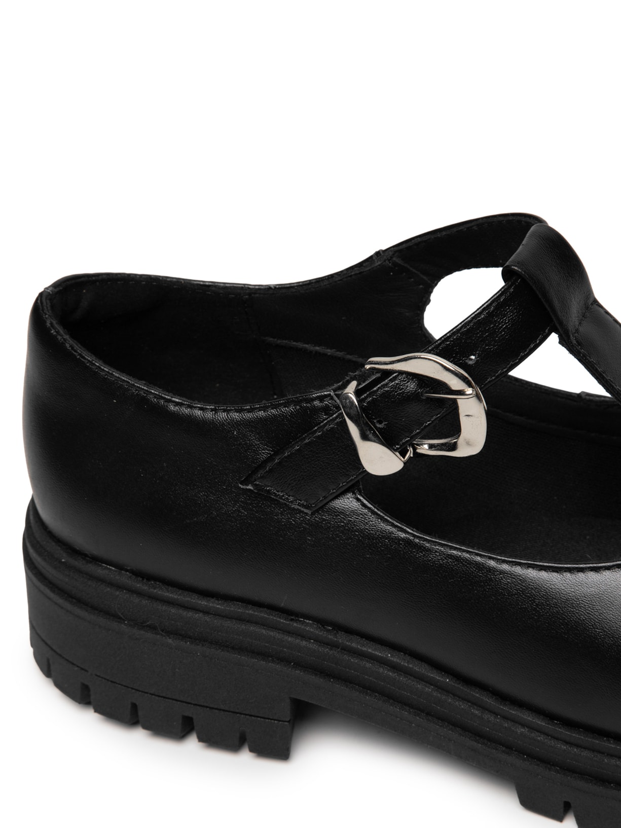 Sapato Mocassim Feminino Mary Jane Em Couro Preto Market 33