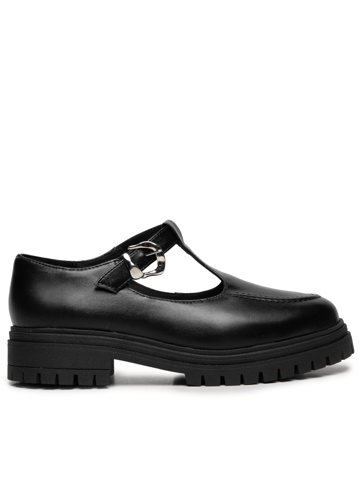 Sapato Mocassim Feminino Mary Jane Em Couro Preto Market 33