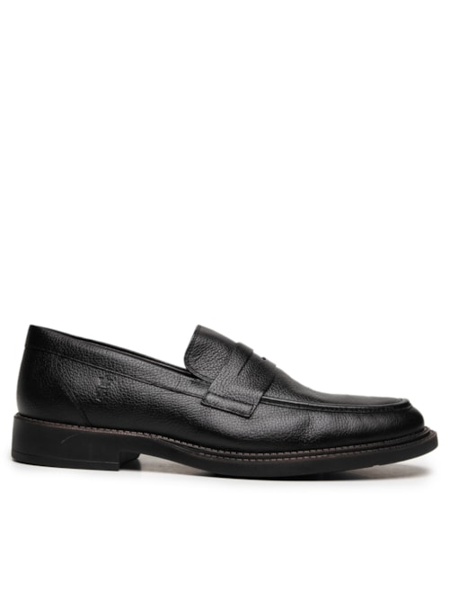 Sapato Mocassim Masculino Floater Rubber Em Couro – Preto
