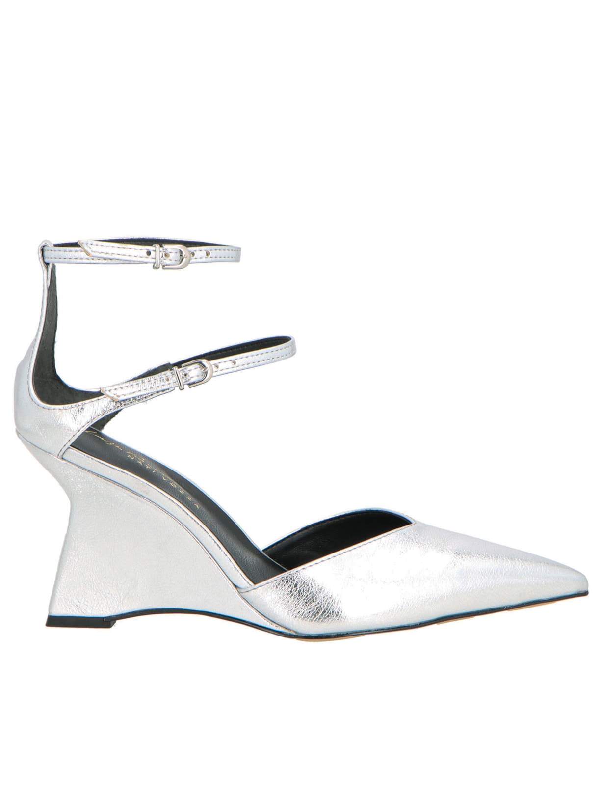 Scarpin Anabela Salto Médio - Prata