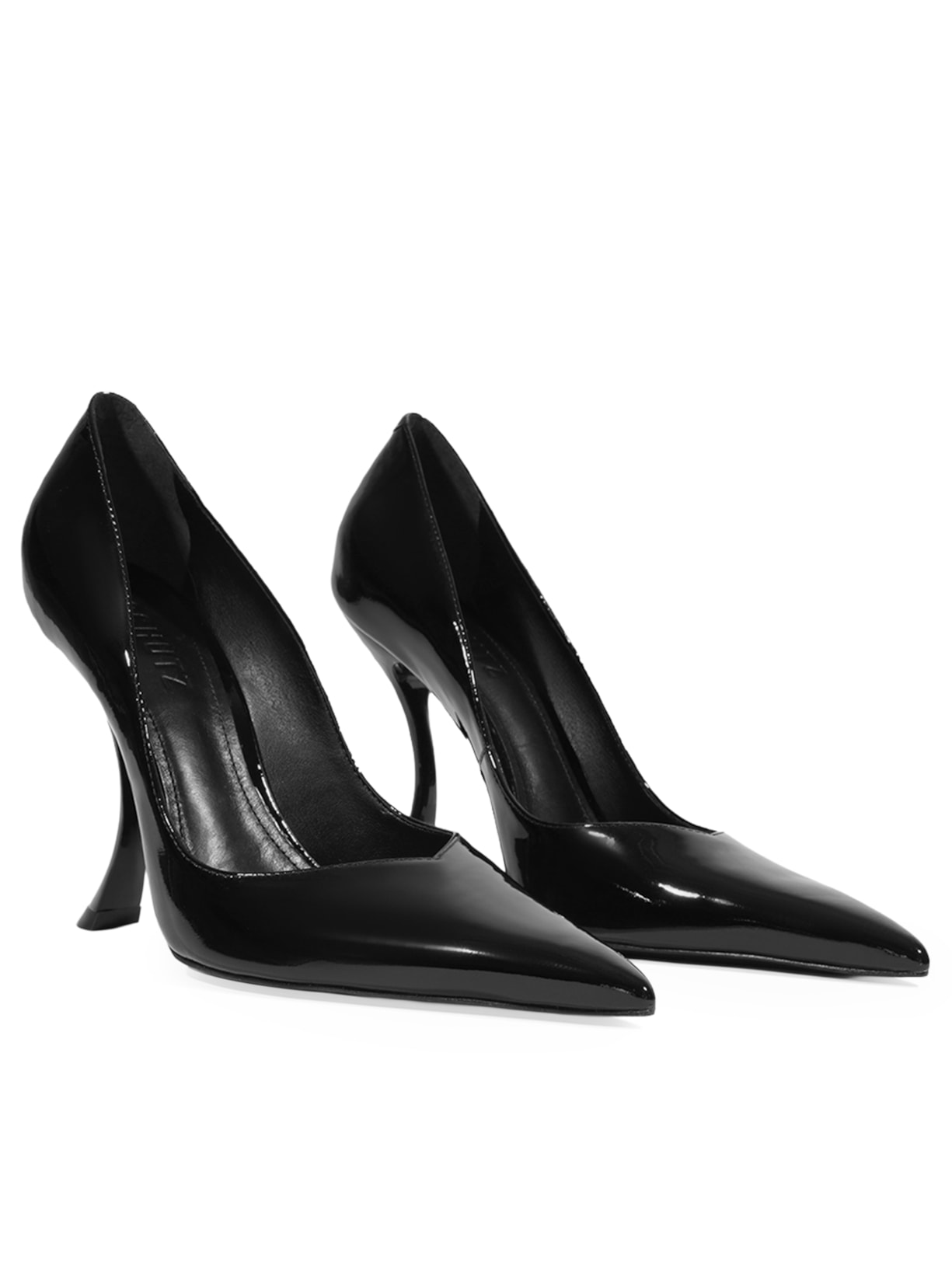 Scarpin Bico Fino Couro Preto Schutz