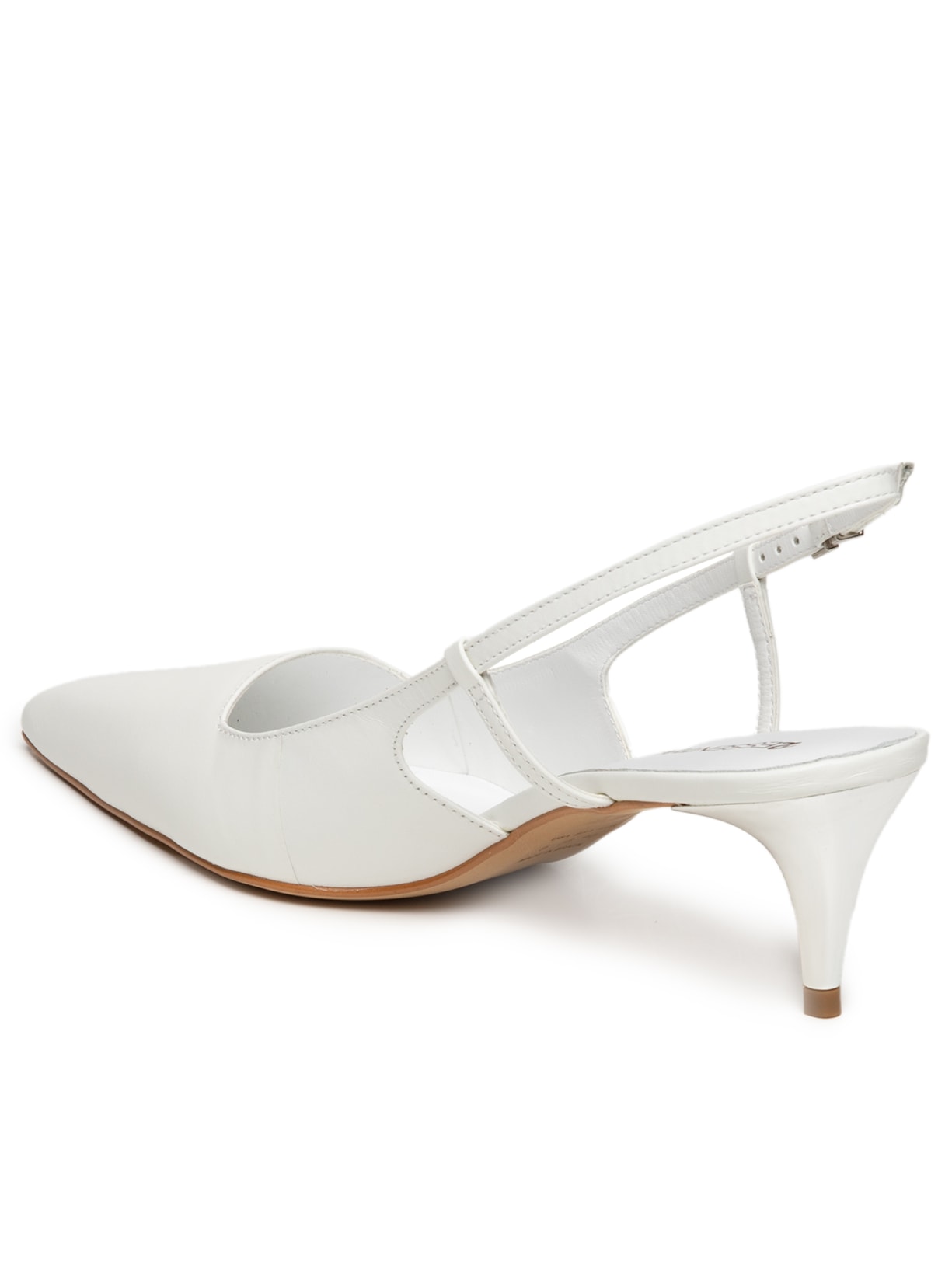 Scarpin Bico Fino Em Couro Branco '2Essential