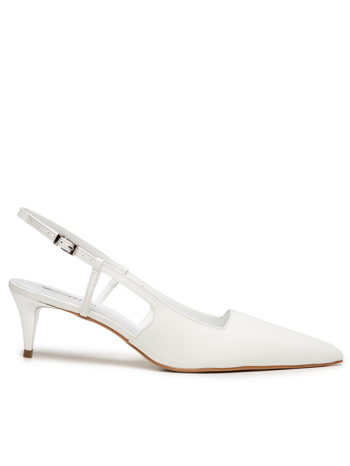 Scarpin Bico Fino Em Couro - Branco