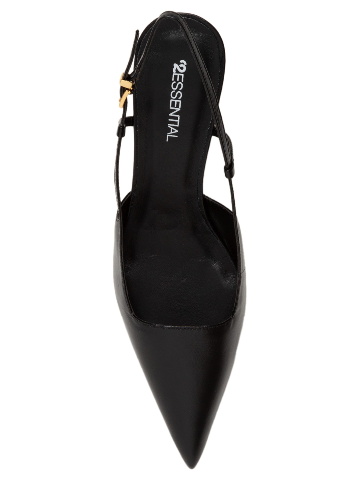 Scarpin Bico Fino Em Couro Preto '2Essential