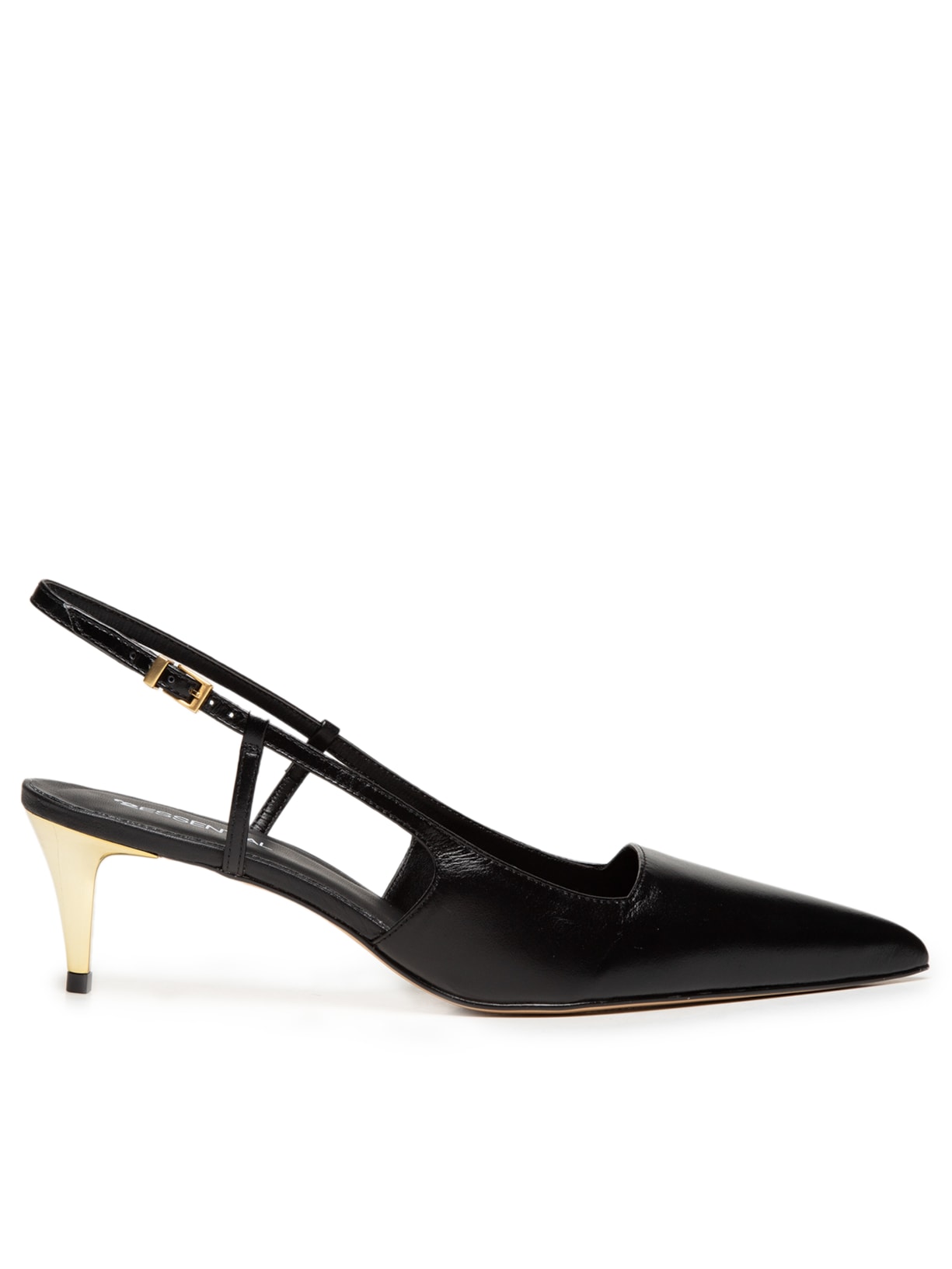 Scarpin Bico Fino Em Couro - Preto
