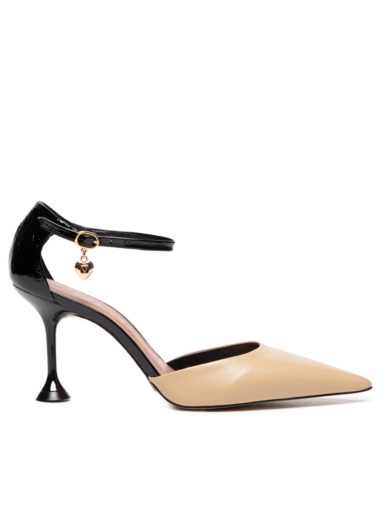 Scarpin Bicolor Slingback Salto Alto - Bege