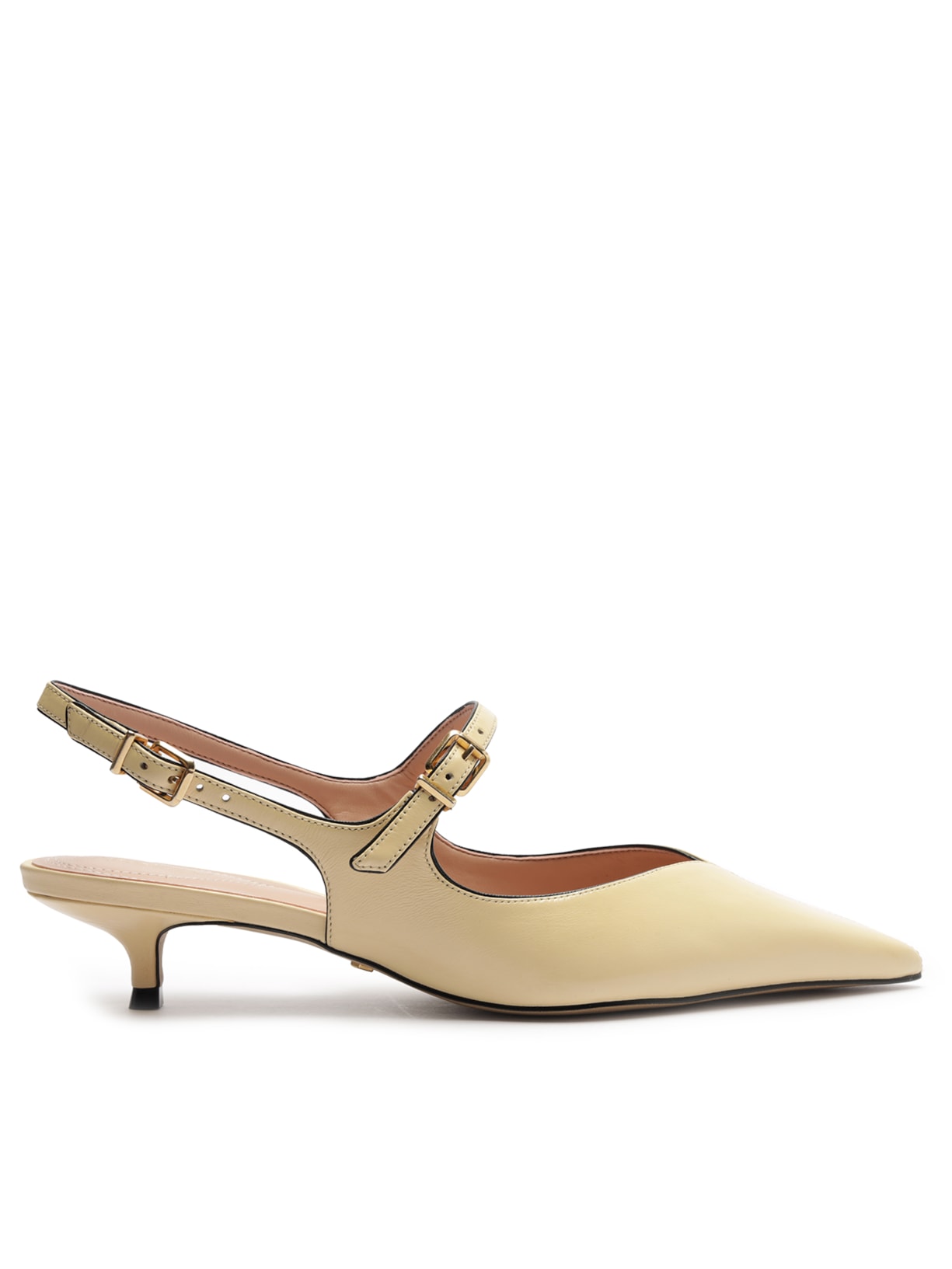Scarpin Boneca Couro Slingback - Amarelo