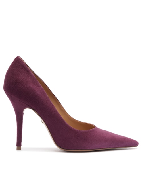 Scarpin Camurça Salto Fino - Roxo
