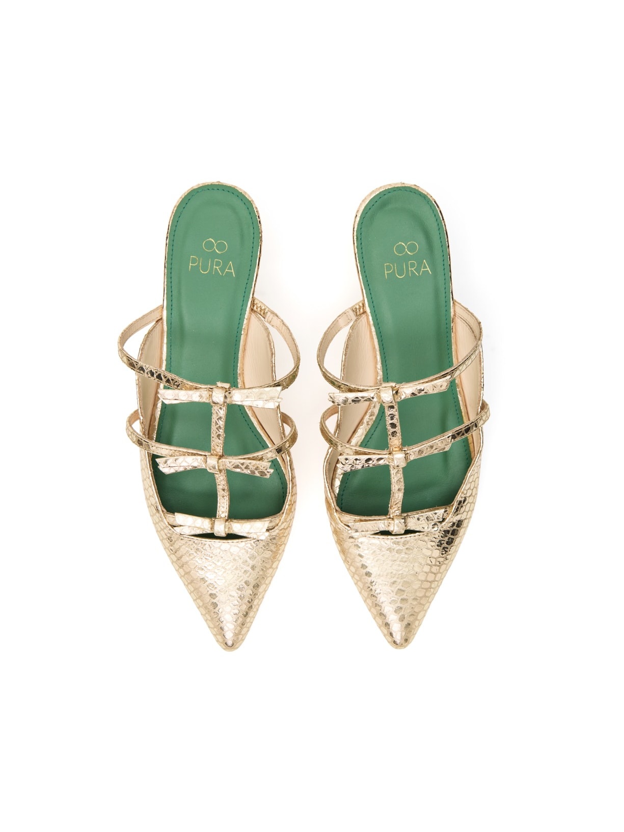 Scarpin Couro Bianca Champagne Pura