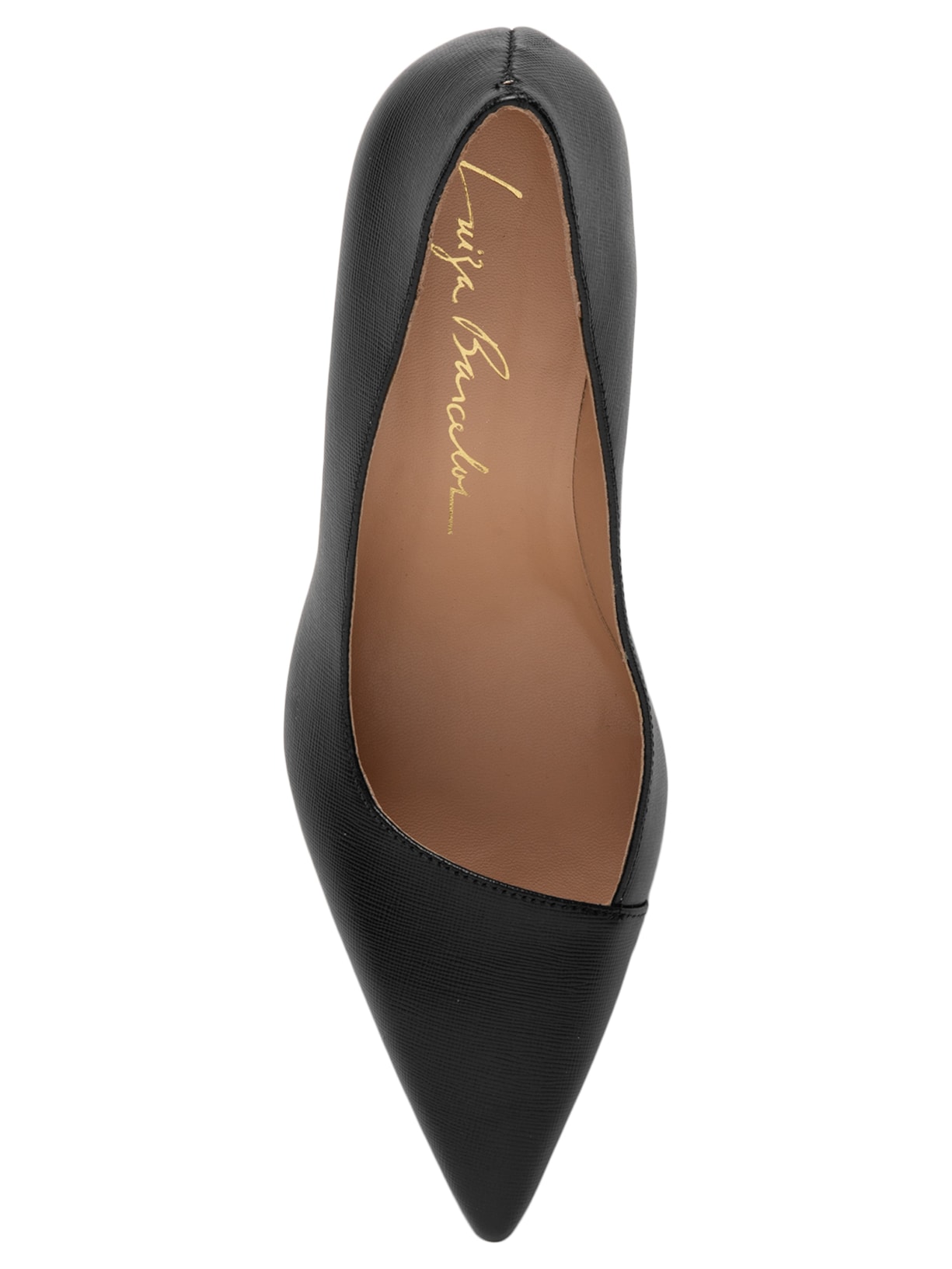 Scarpin Couro Preto Luiza Barcelos