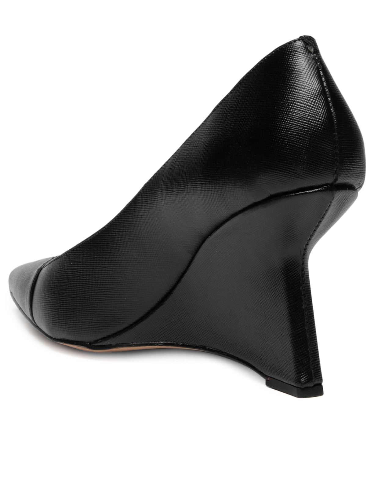 Scarpin Couro Preto Luiza Barcelos