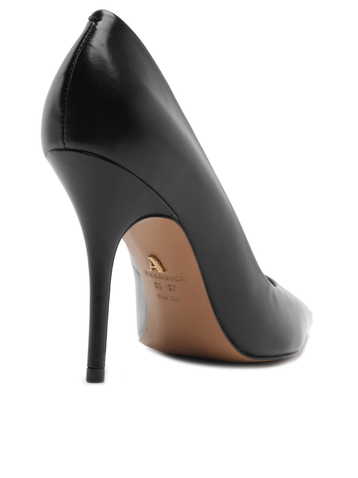 Scarpin Couro Salto Alto Bico Fino Gigi Preto Arezzo