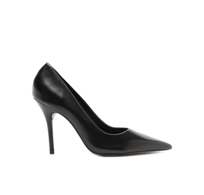 Scarpin Couro Salto Alto Bico Fino Gigi - Preto