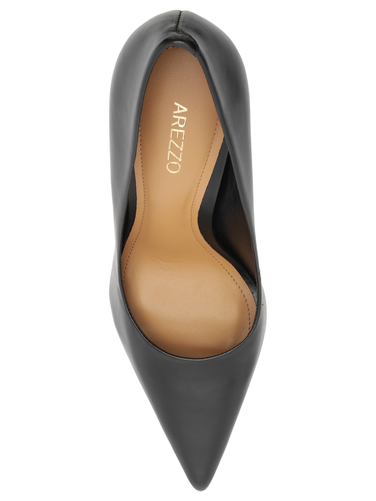 Scarpin Couro Salto Alto Bico Fino Gigi Preto Arezzo