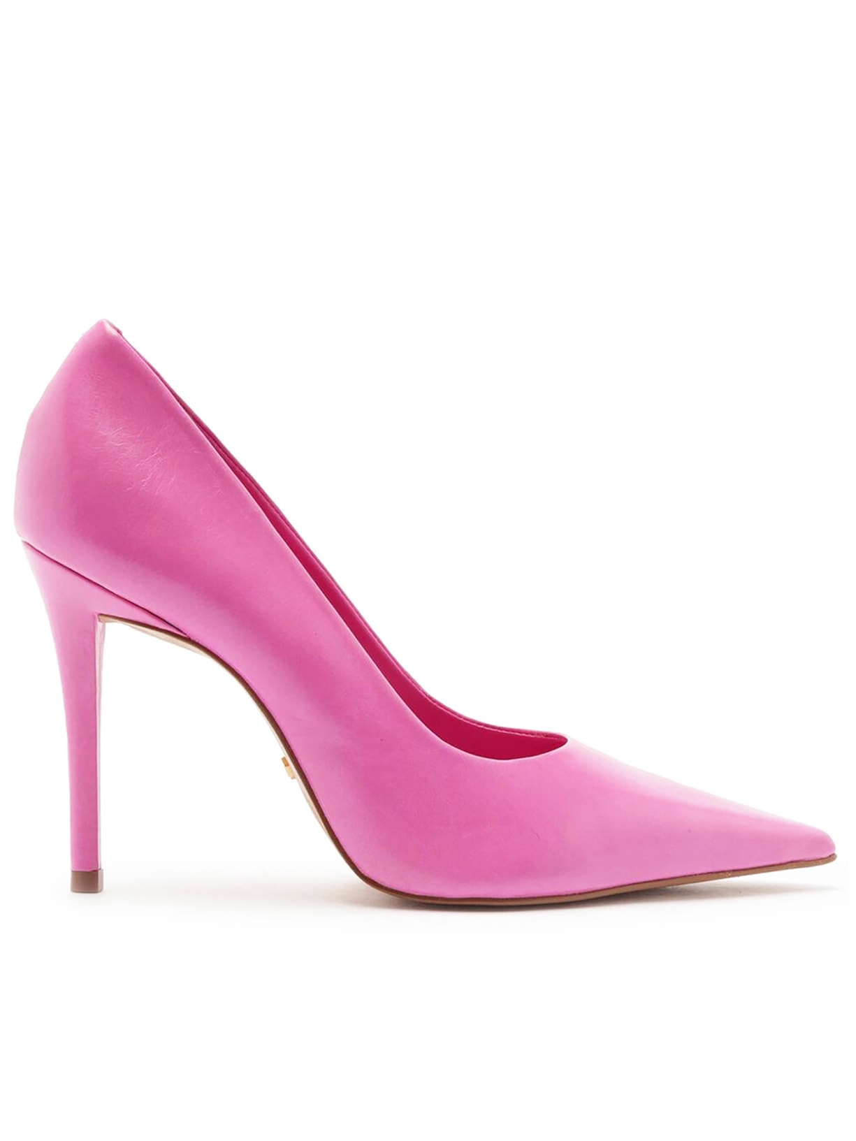 Scarpin Couro Salto Alto Fino Monocolor - Rosa