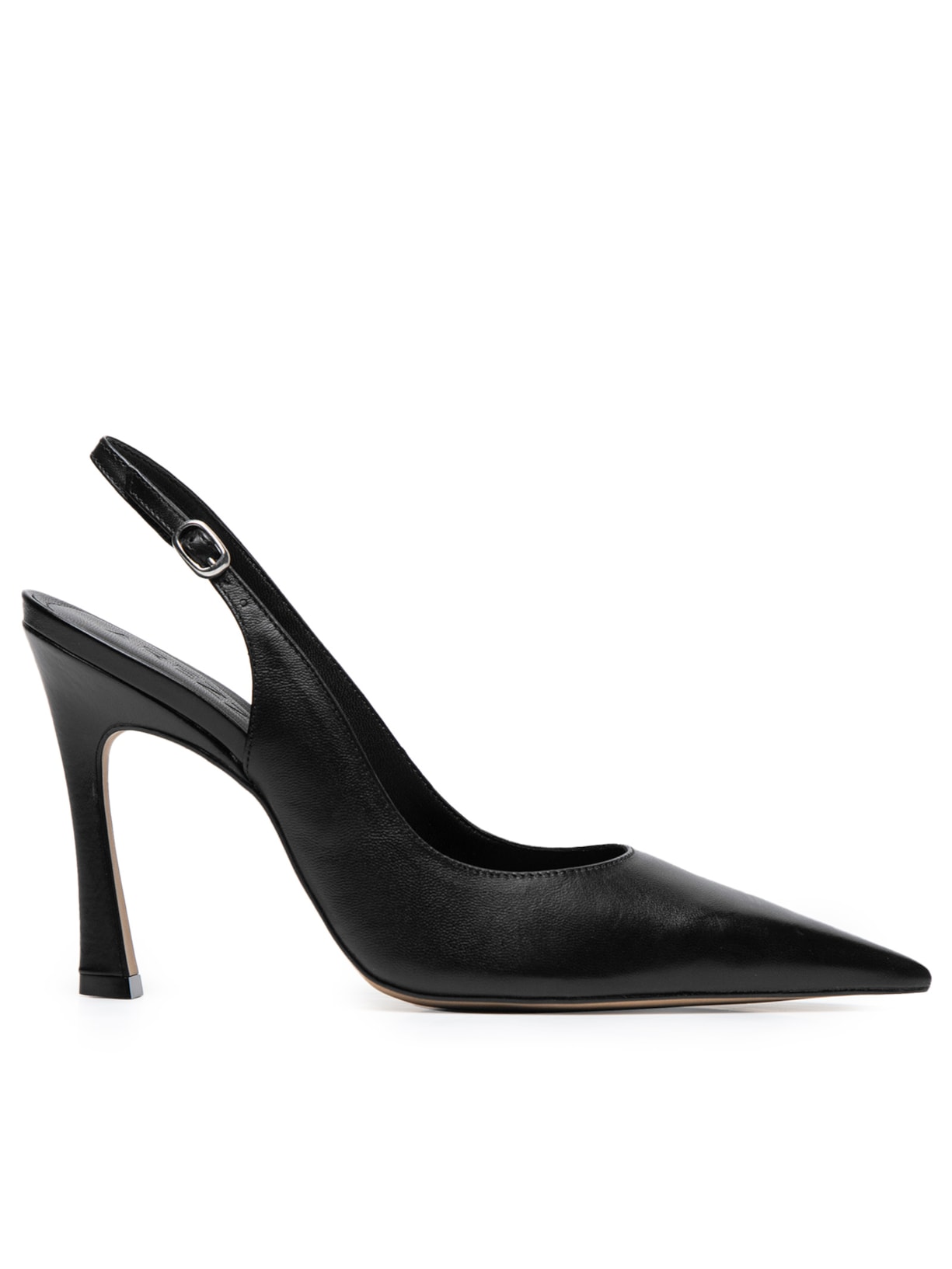 Scarpin Couro Salto Alto Slingback Esther - Preto