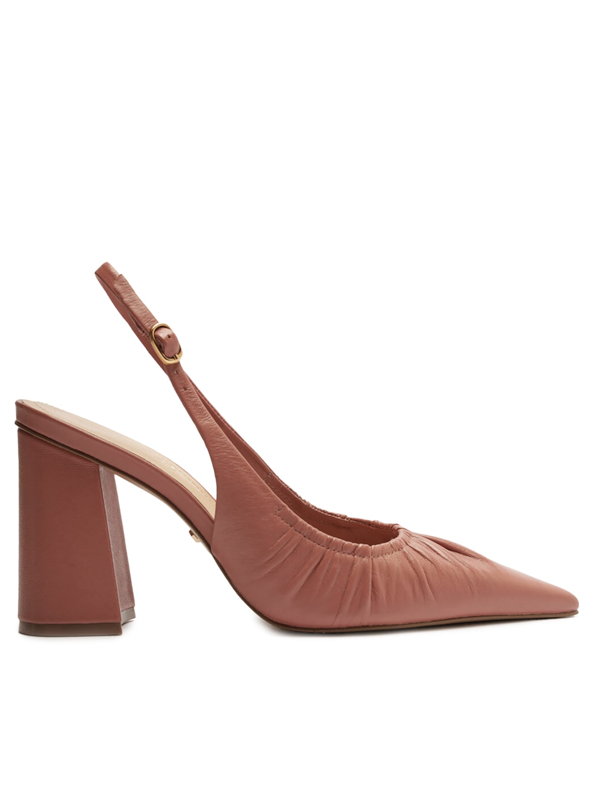 Scarpin Couro Salto Alto Slingback - Rosa