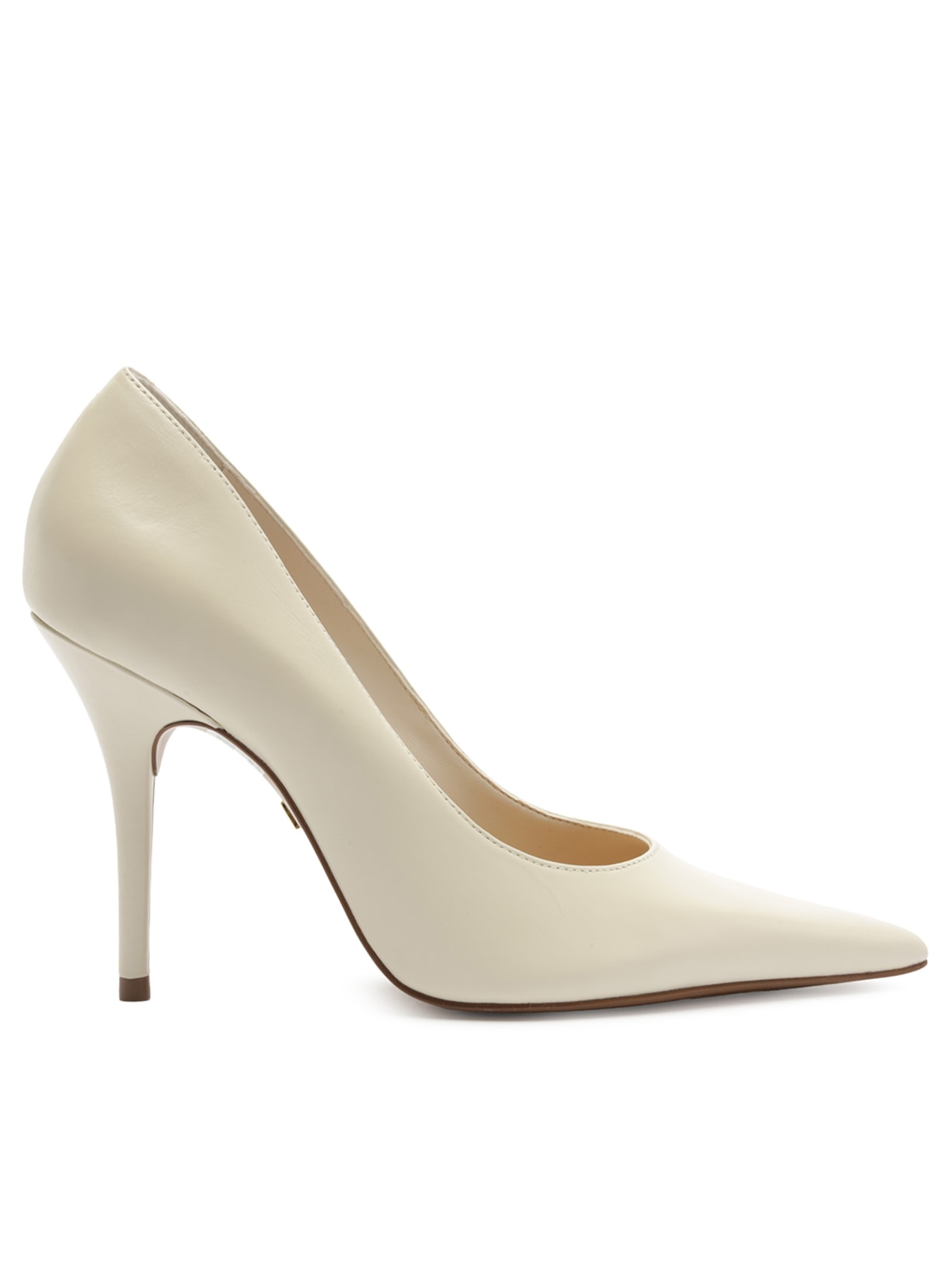 Scarpin Couro Salto Fino Off White Arezzo