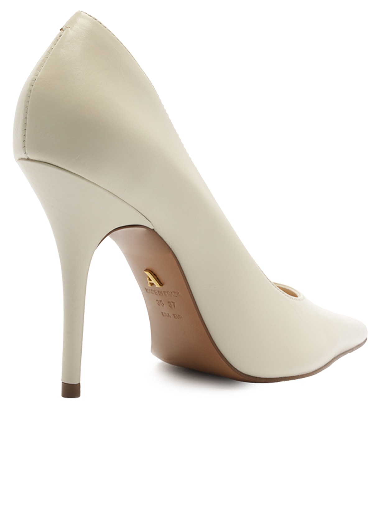 Scarpin Couro Salto Fino Off White Arezzo