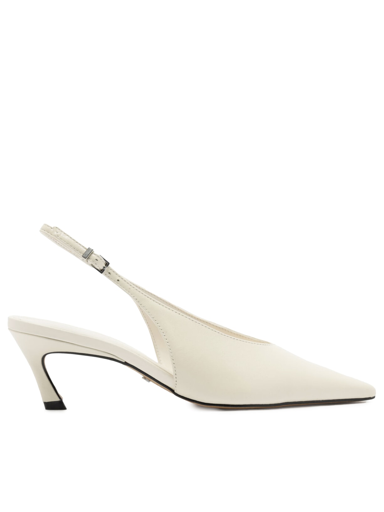 Scarpin Couro Salto Kitten Bico Fino - Branco