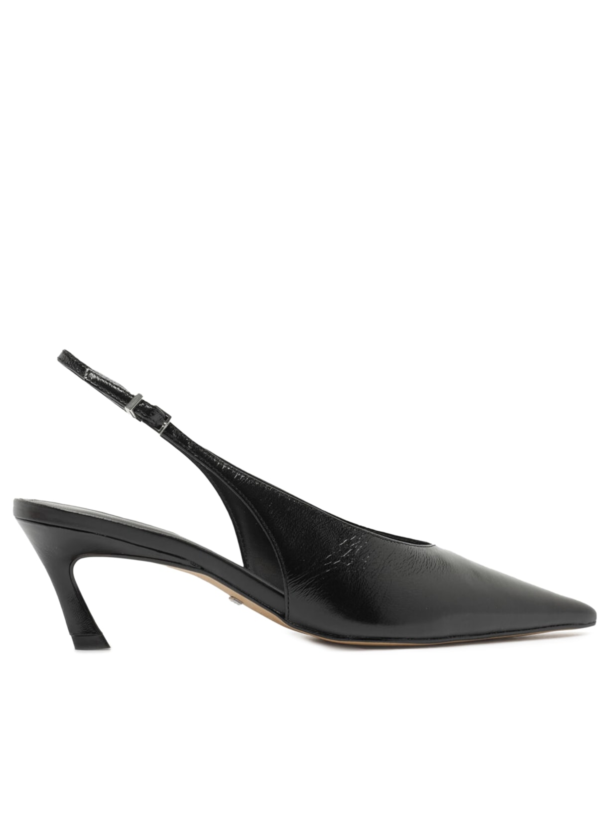 Scarpin Couro Salto Kitten Bico Fino - Preto