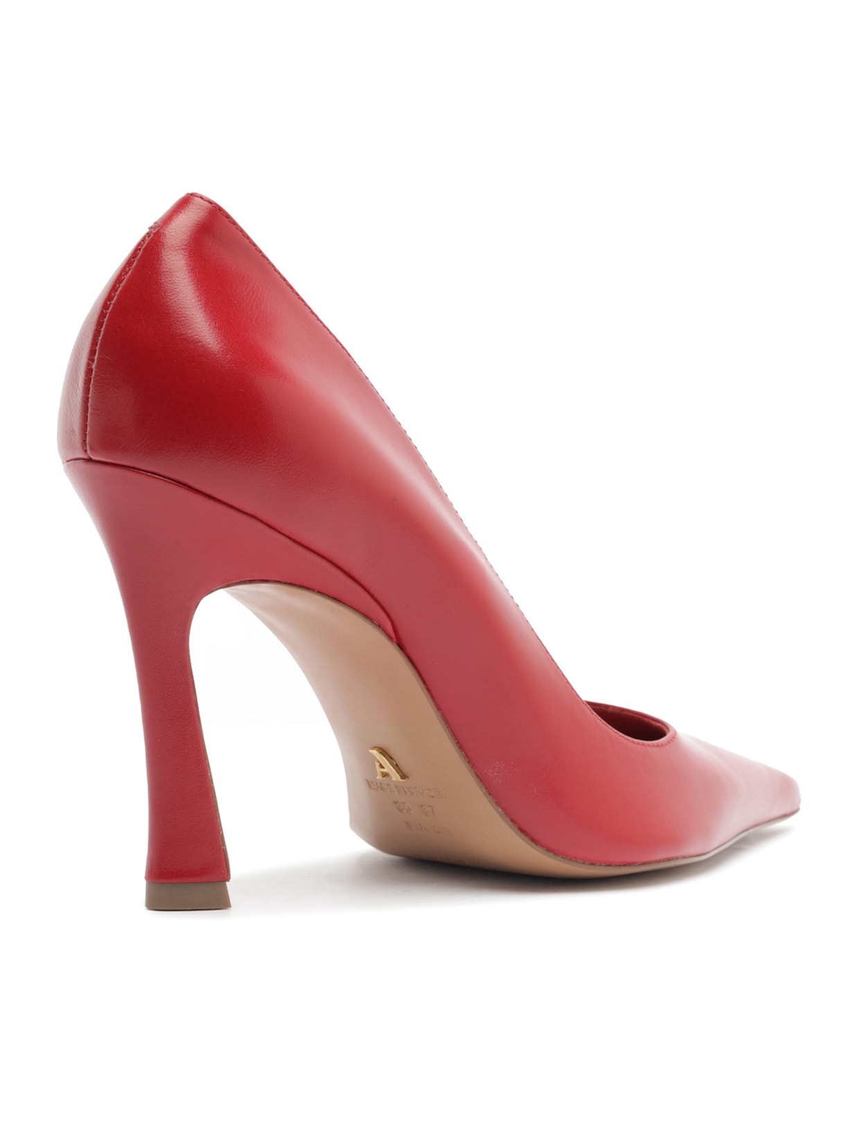 Scarpin Couro Salto Médio Bico Fino Vermelho Arezzo
