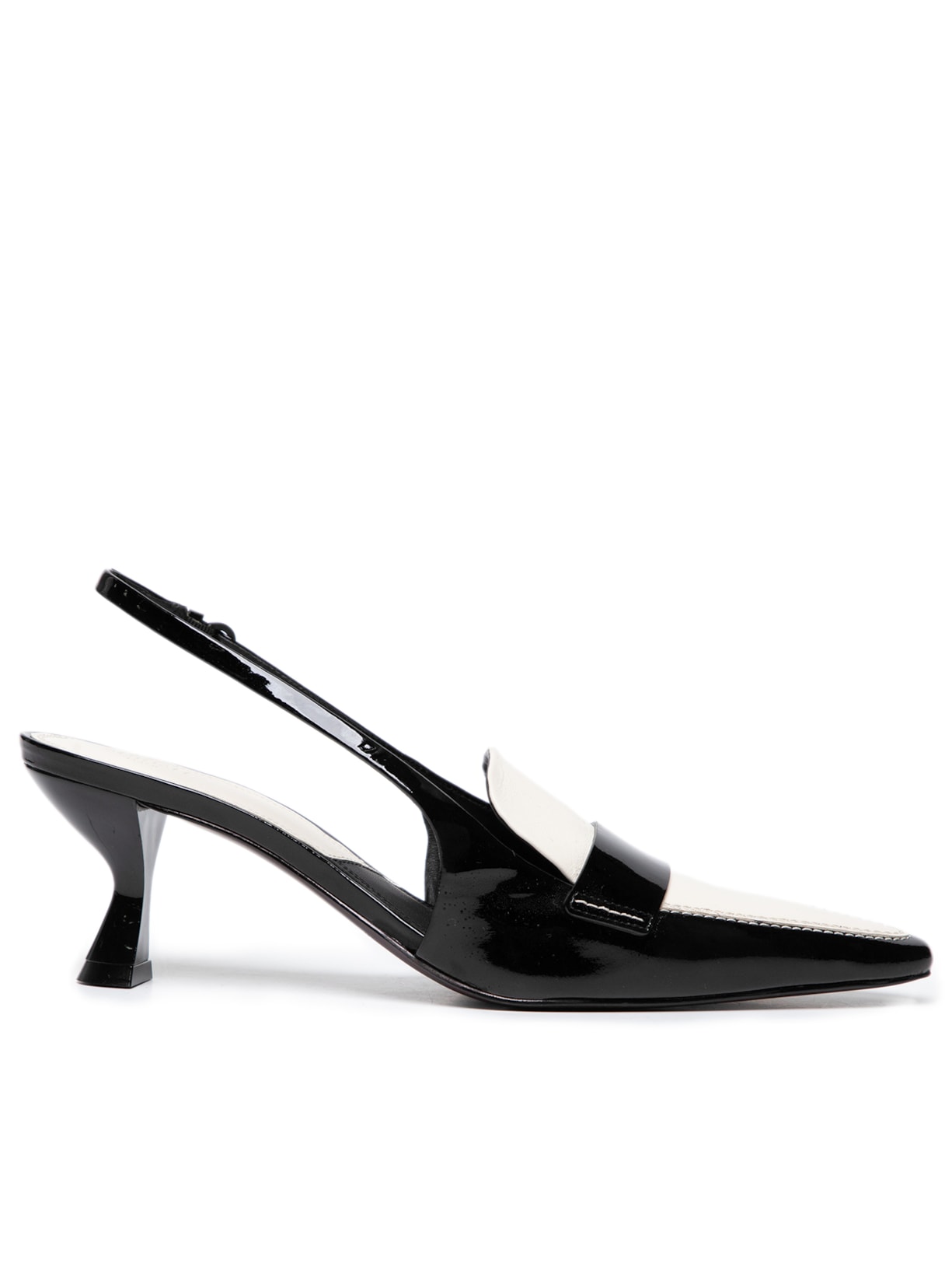 Scarpin De Couro Pespontado Mocca - Preto