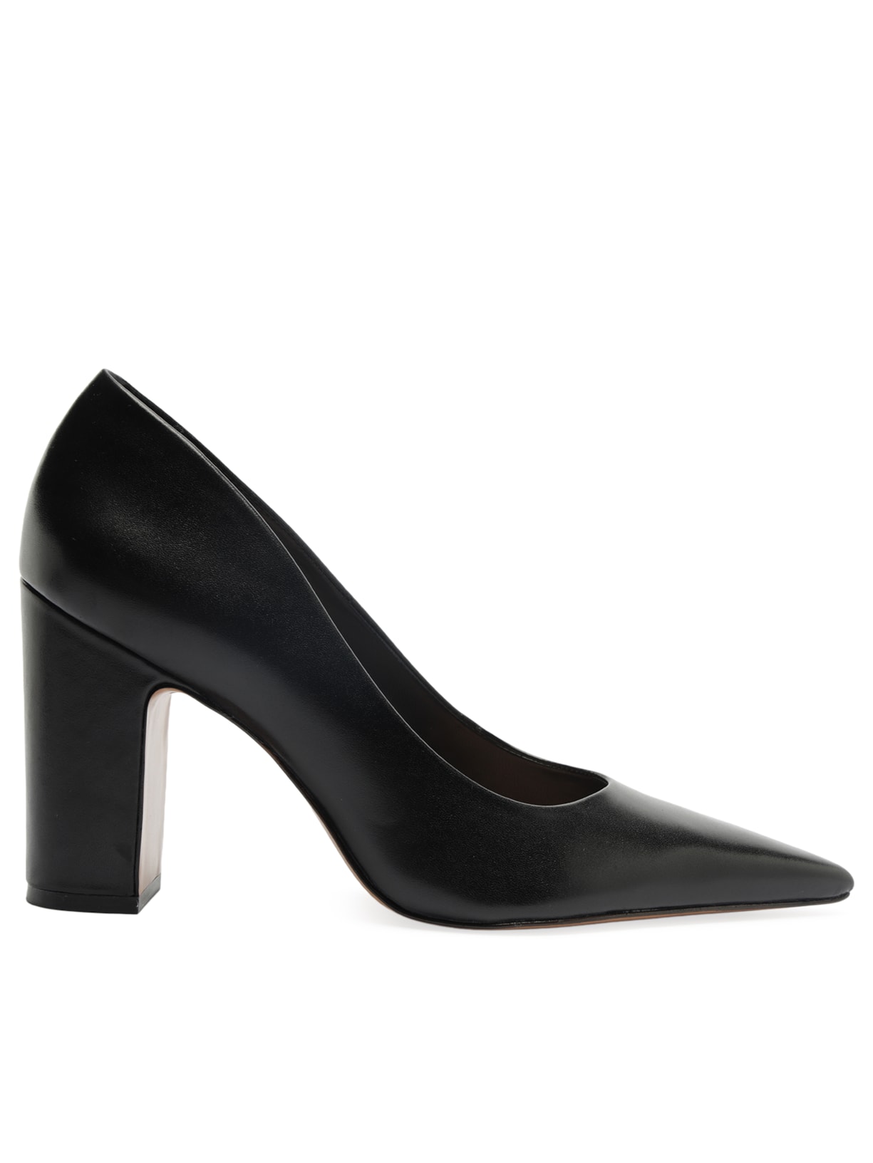 Scarpin Feminino Couro Salto Alto Bloco City Preto Arezzo
