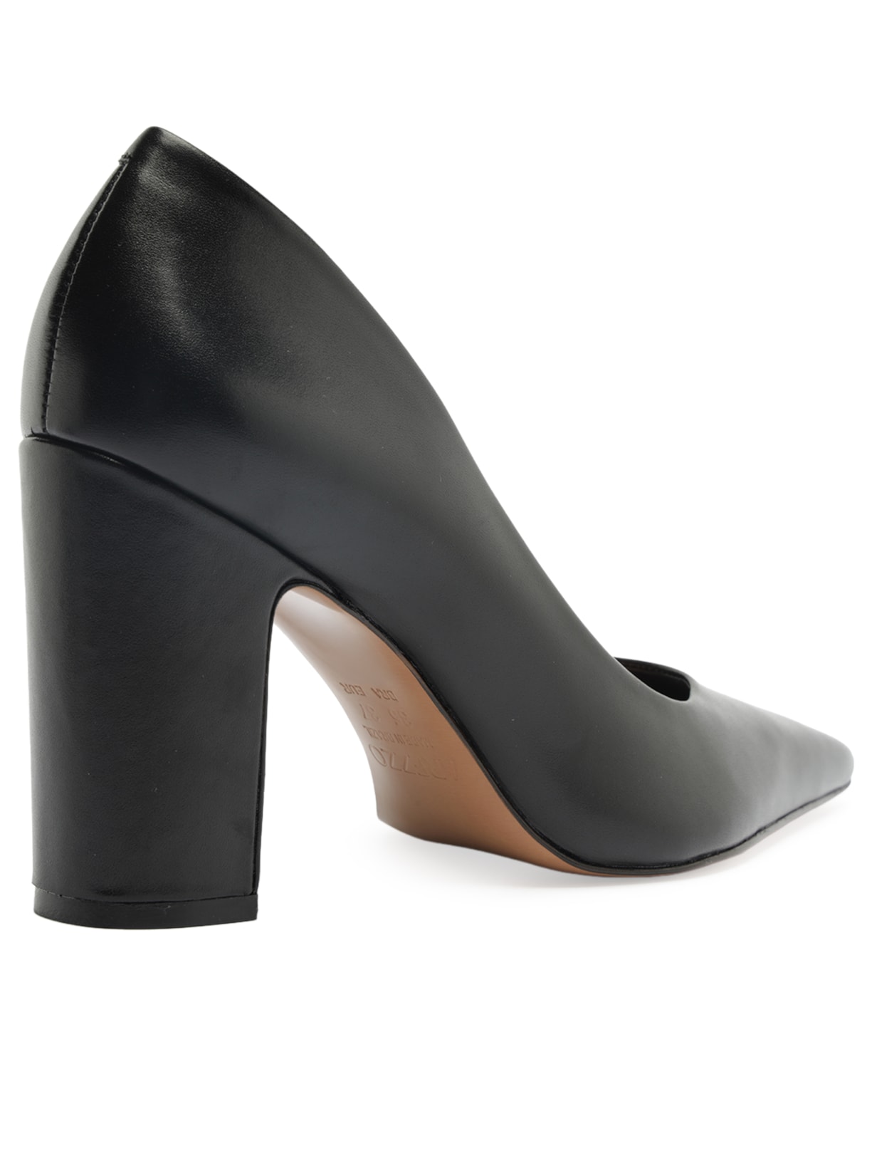Scarpin Feminino Couro Salto Alto Bloco City Preto Arezzo