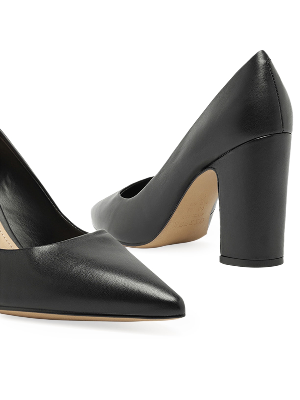 Scarpin Feminino Couro Salto Alto Bloco City Preto Arezzo