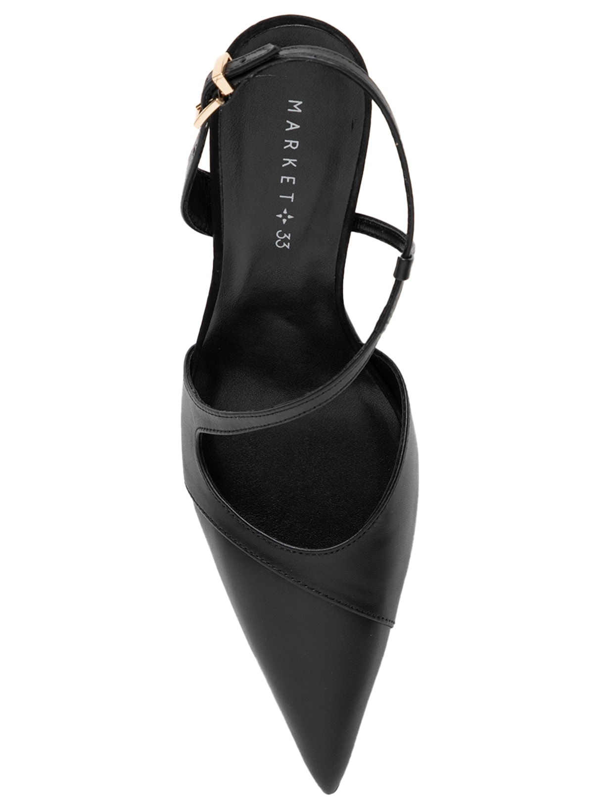 Scarpin Feminino Em Couro Com Salto Fino Preto Market 33