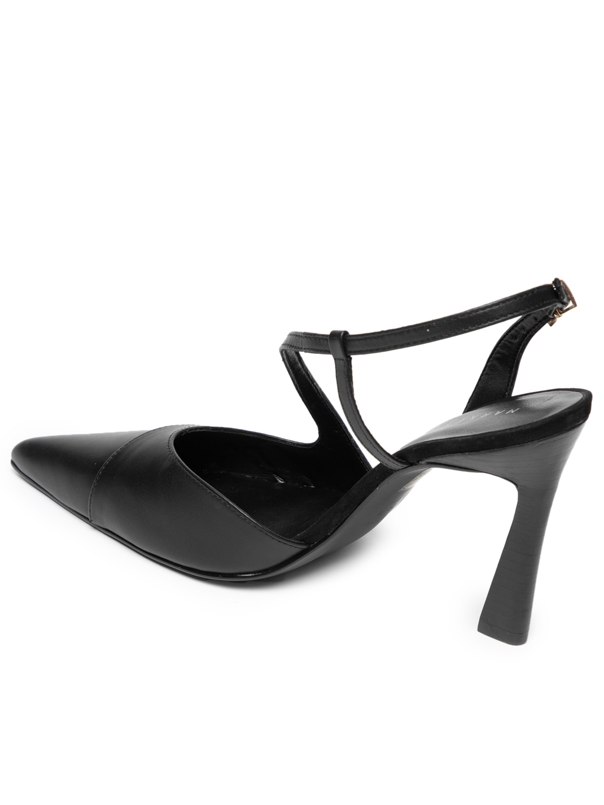 Scarpin Feminino Em Couro Com Salto Fino Preto Market 33