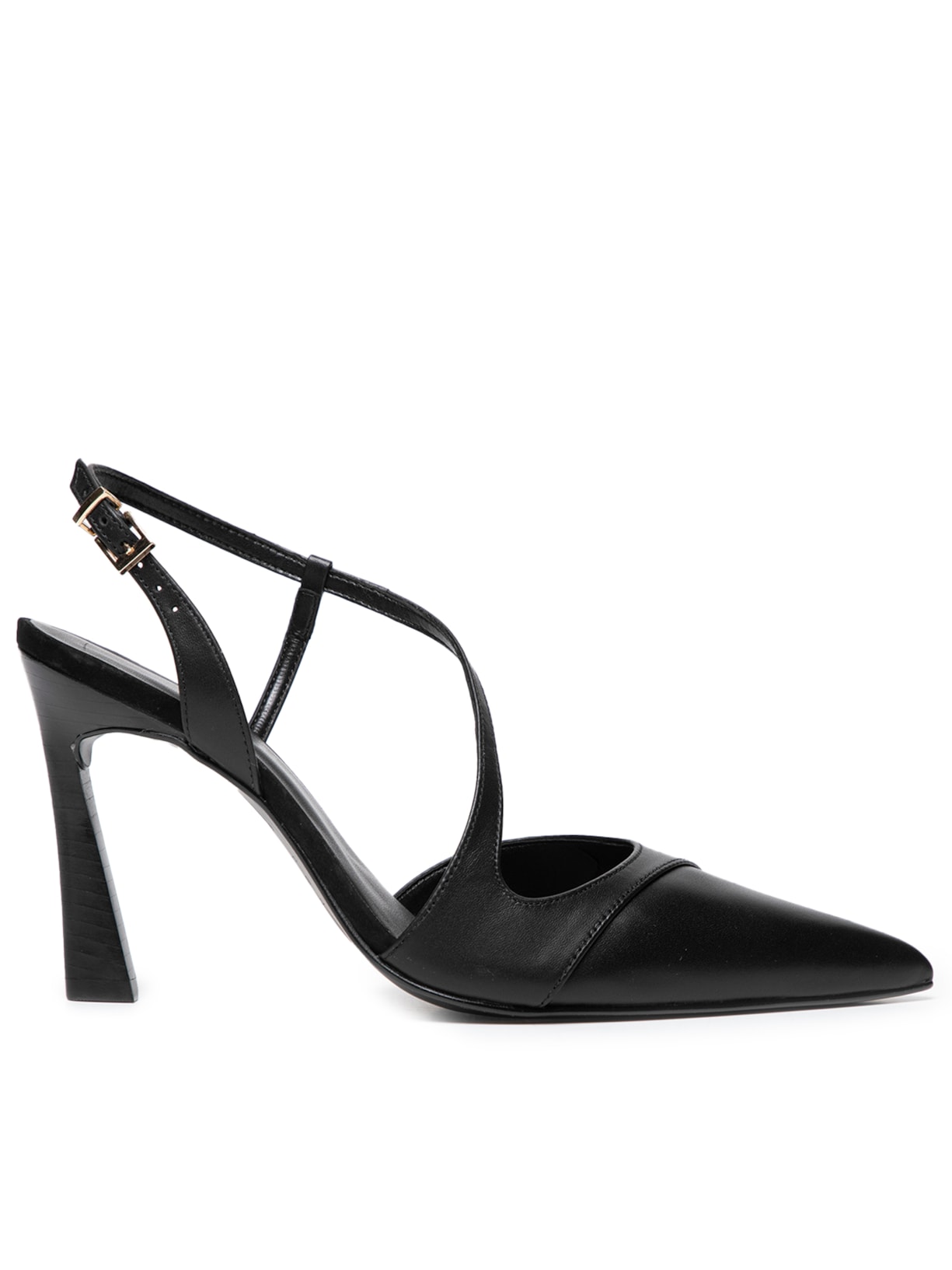 Scarpin Feminino Em Couro Com Salto Fino Preto Market 33